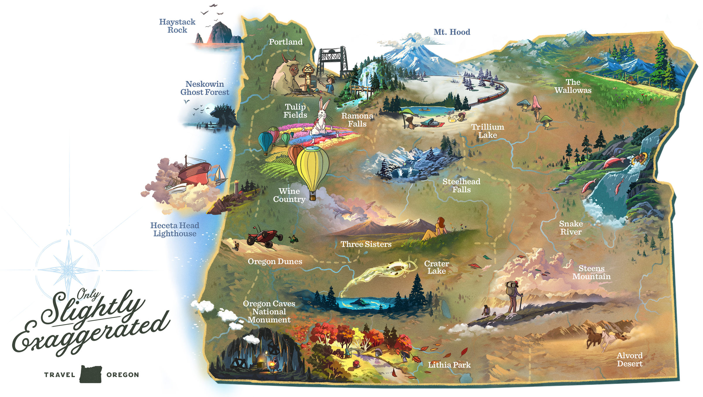 Attractions in Oregon Map